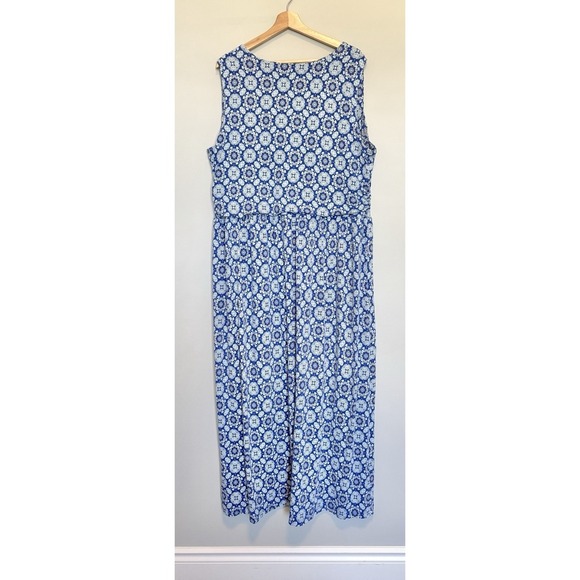 Lands End Women's Size 2X Maxi Dress Sleeveless Tiered Casual Chic Elevated Mumu - Picture 7 of 11